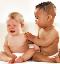 Children learn what they live: Baby comforting another baby